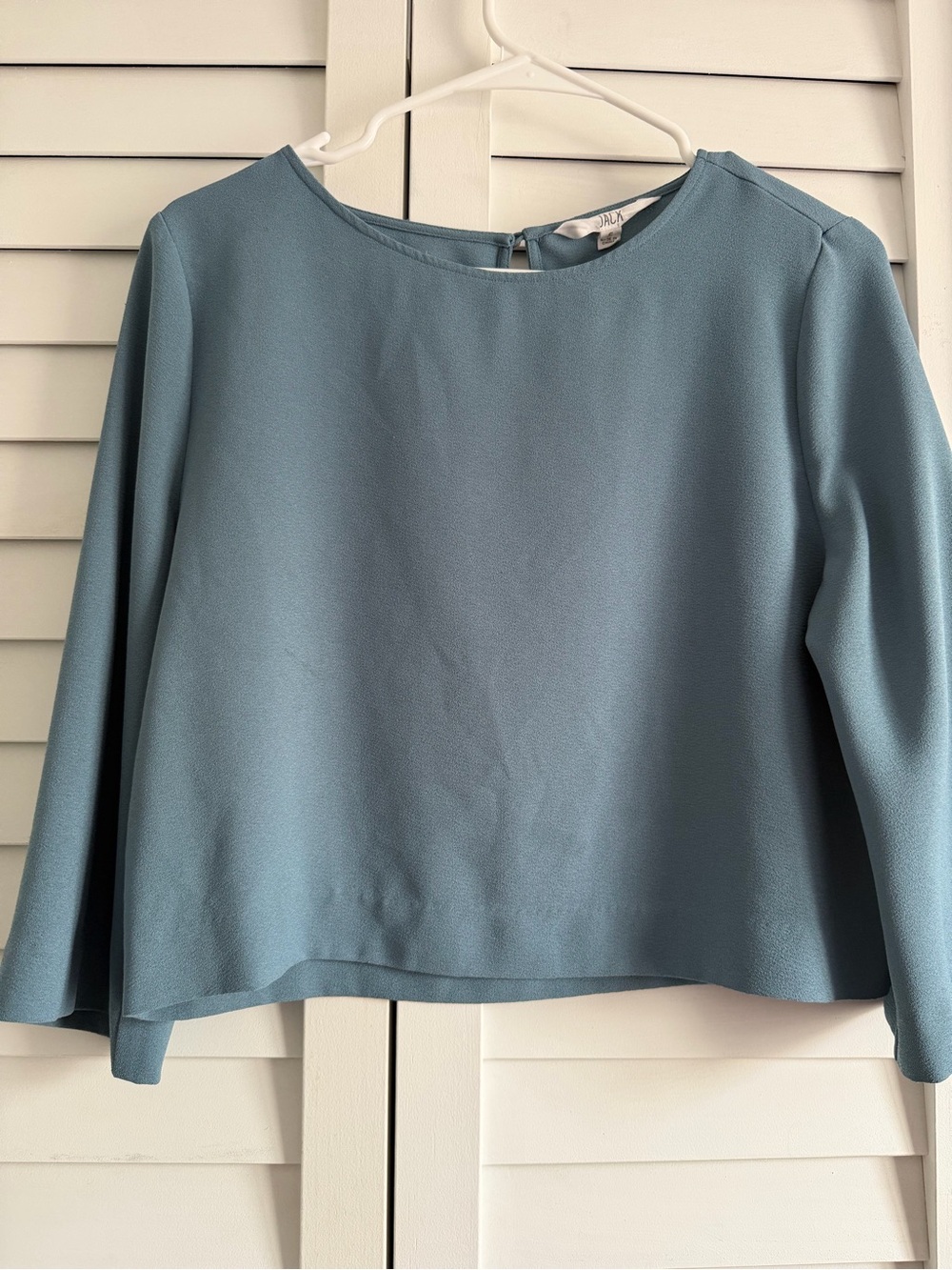 Dusty Blue Long Sleeve Crewneck Top